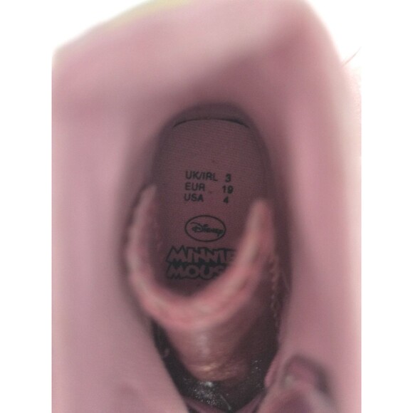 Disney Minnie Mouse Toddler Girl High-Top Sneakers Pink Glitter Size 4 EUC - Picture 6 of 7